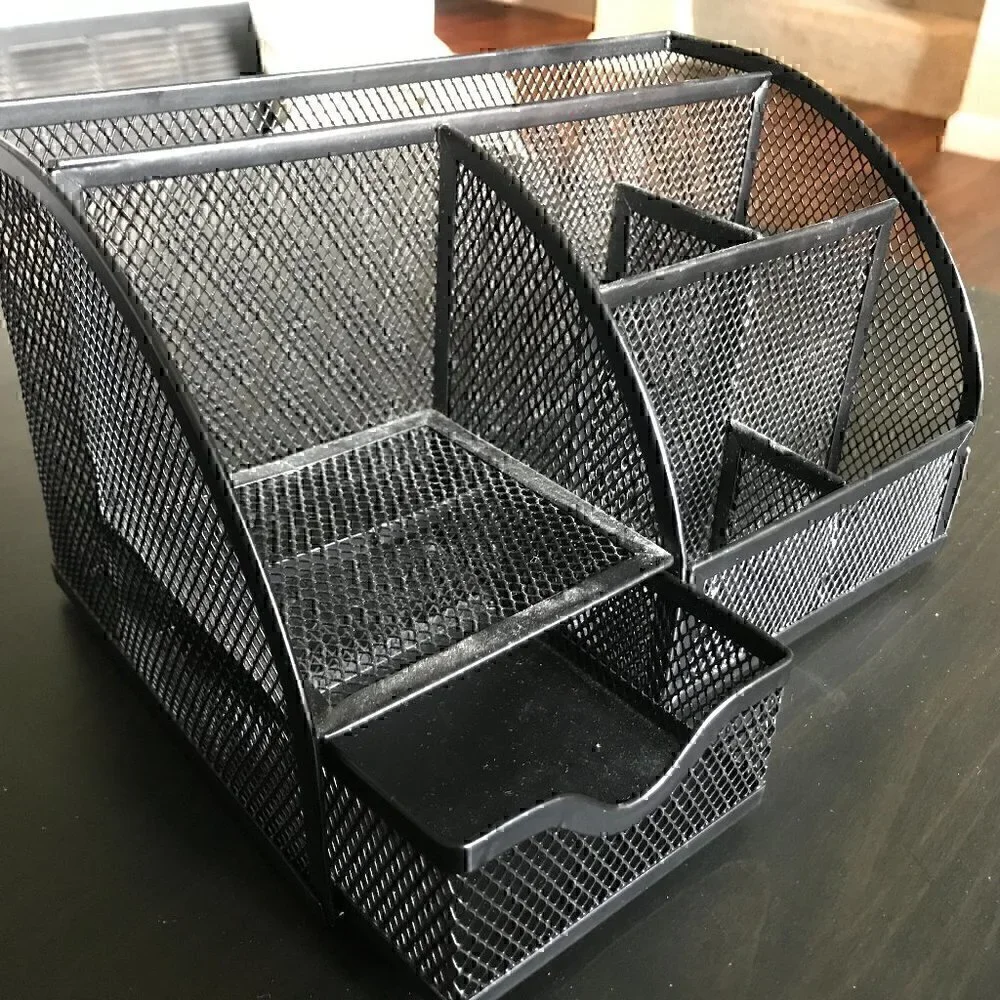 Black Metal Desk Organizer